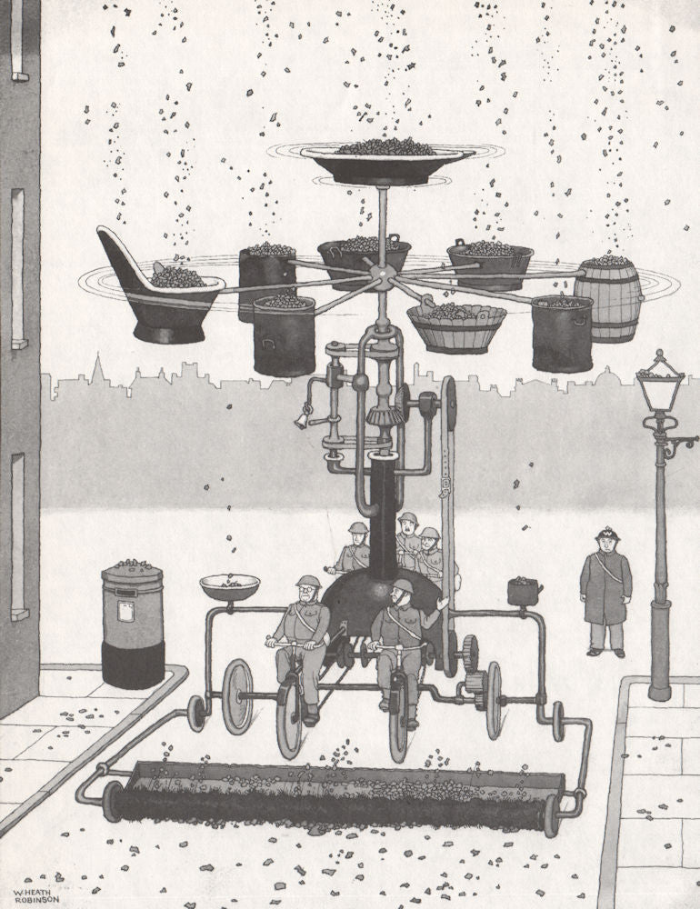 HEATH ROBINSON. The Shrapnel Collector. Second World War 1973 old print